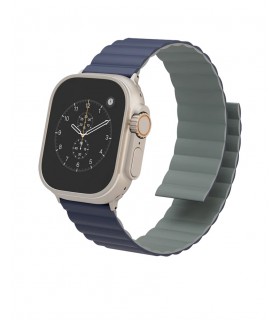 بند دورو اپل واچ  لولو مدل Levelo Cosmo Reversible 42/44/45/49mm-آبی/خاکستری