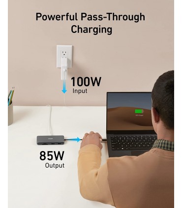 هاب شارژر ۸ در ۱ انکر مدل Anker PowerExpand 8-in-1 USB-C PD 10Gbps Data Hub-A8383HA1