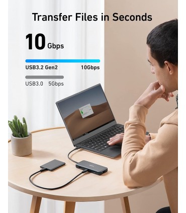 هاب شارژر ۸ در ۱ انکر مدل Anker PowerExpand 8-in-1 USB-C PD 10Gbps Data Hub-A8383HA1