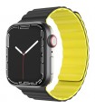 بند دورو اپل واچ  گرین مدل Green Silicone + Magnets Watchband 42/44/45mm-مشکی/زرد