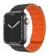 بند دورو اپل واچ  گرین مدل Green Silicone + Magnets Watchband 42/44/45mm-مشکی/نارنجی