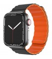 بند دورو اپل واچ  گرین مدل Green Silicone + Magnets Watchband 42/44/45mm-مشکی/نارنجی
