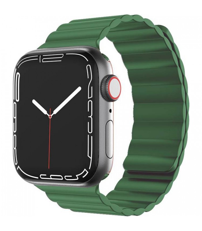 بند آهنربایی اپل واچ  گرین مدل Green Silicone + Magnets Watchband 42/44/45mm-سبز