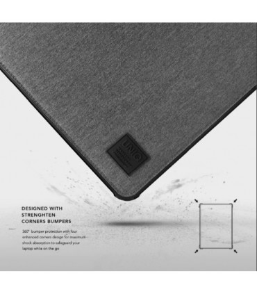 کیف ضد ضربه مک بوک ۱۳ اینچی یونیک مدل UNIQ Dfender Magnetic Snap Bumber-خاکستری-DFENDER(13)