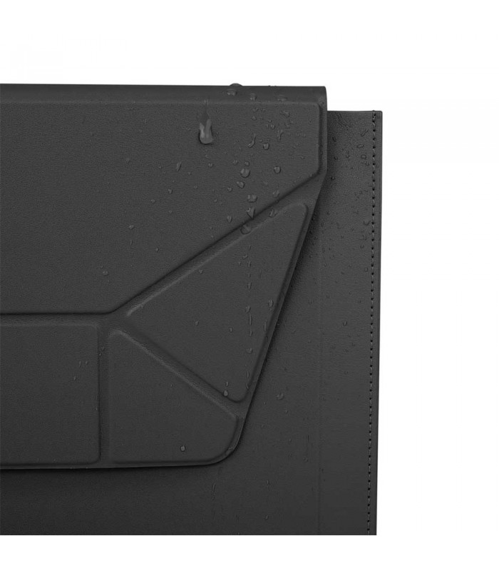 کیف چرمی مک بوک ۱۳/۱۴ اینچی یونیک مدل UNIQ Oslo 2 in 1 Laptop Sleeve-مشکی-OSLO(14)