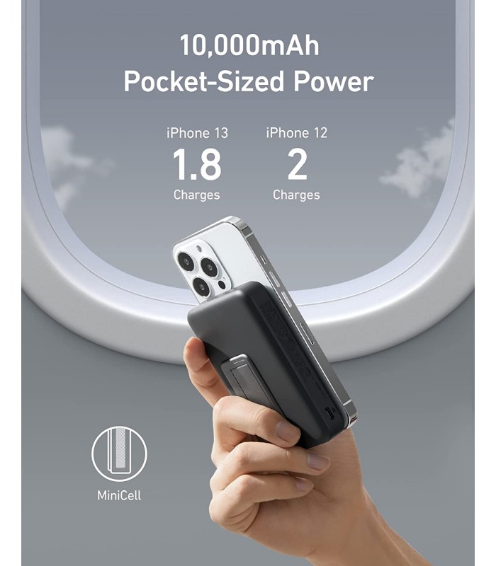 پاوربانک ۱۰ هزار مگ سیف انکر مدل Anker 633 Magnetic Battery (MagGo)-A1641-مشکی