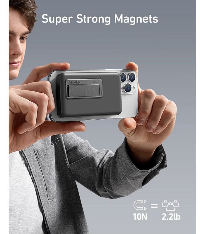 پاوربانک ۱۰ هزار مگ سیف انکر مدل Anker 633 Magnetic Battery (MagGo)-A1641-مشکی