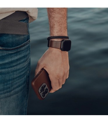 بند چرمی اپل واچ سندمارک مدل Sandmarc Leather Edition Apple Watch Band 42/44/45/49mm-قهوه‌ای