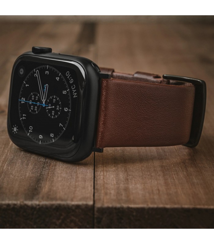 بند چرمی اپل واچ سندمارک مدل Sandmarc Leather Edition Apple Watch Band 42/44/45/49mm-قهوه‌ای