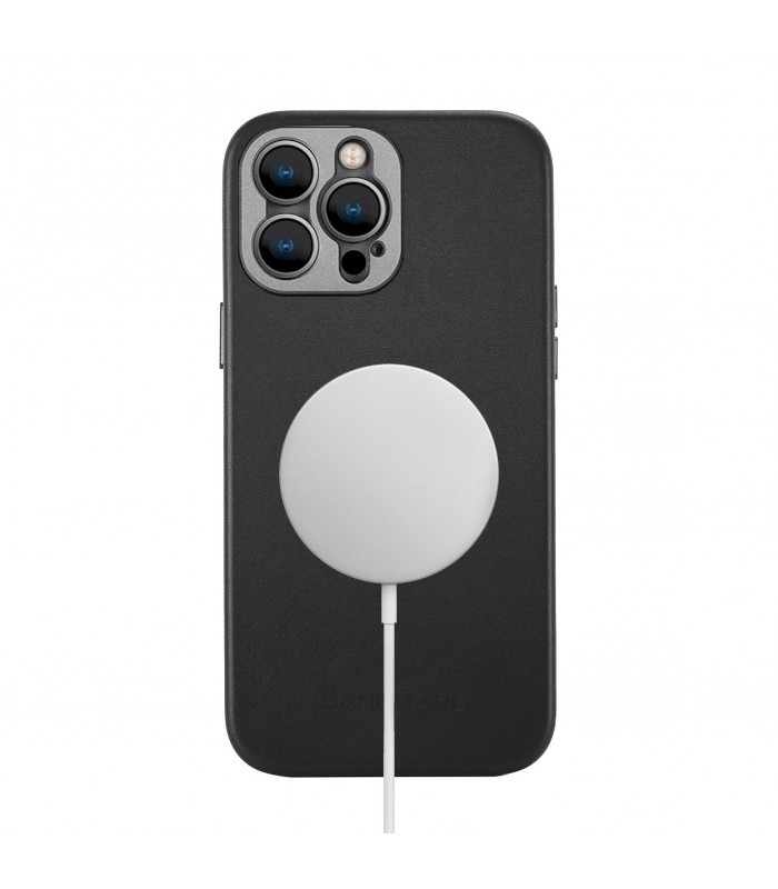 کیس چرمی مگ‌سیف‌دار سندمارک | Sandmarc مدل Leather Pro Case Magnetic مناسب iPhone 14 Pro Max-مشکی