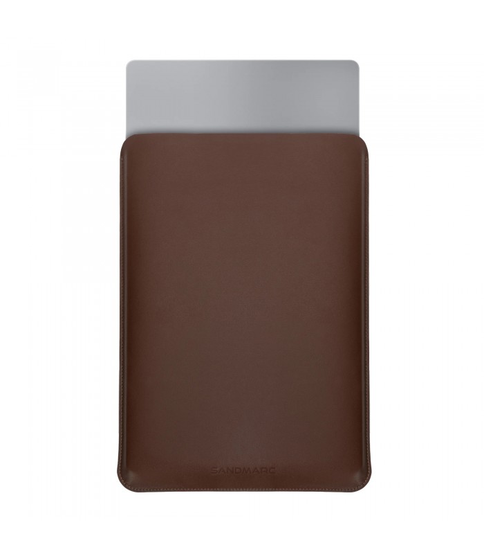 کاور چرمی مک بوک پرو ۱۶ اینچی سندمارک مدل Sandmarc Leather Edition Macbook Pro Sleeve 16-قهوه‌ای