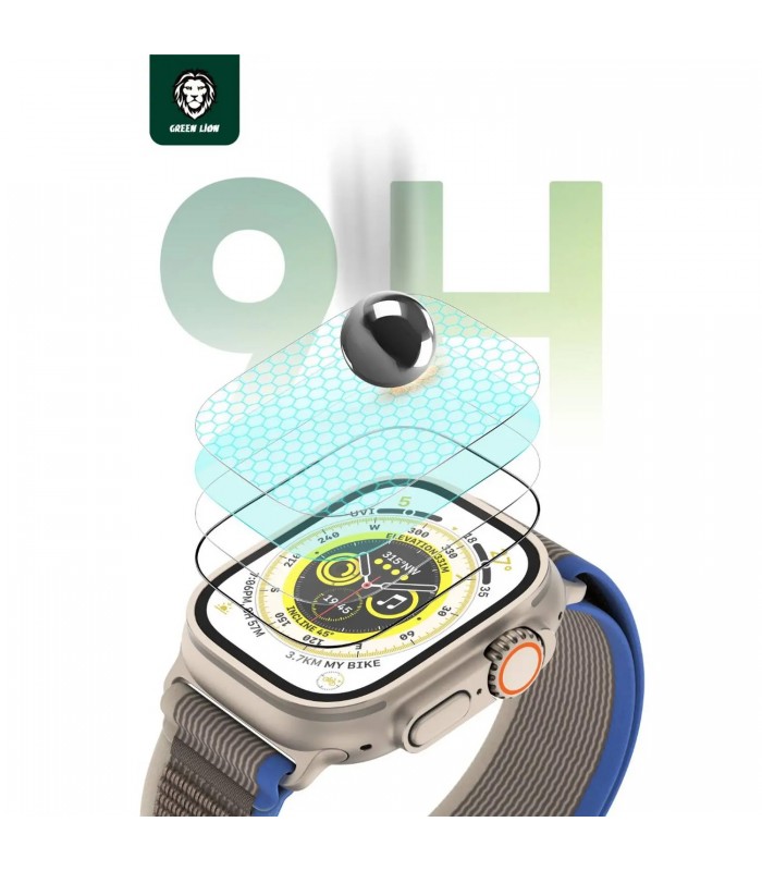 گلس اپل واچ گرین مناسب Apple Watch Ultra 49mm مدل Green Ultra HD Plus Watch Glass