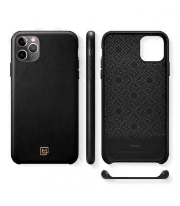 کیس چرمی Spigen مدل LA MANON CALIN مناسب iPhone 11 Pro Max-مشکی-075CS27064