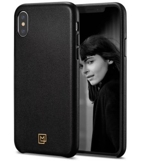کیس چرمی Spigen مدل LA MANON CALIN مناسب iPhone X/XS-مشکی-063CS25321