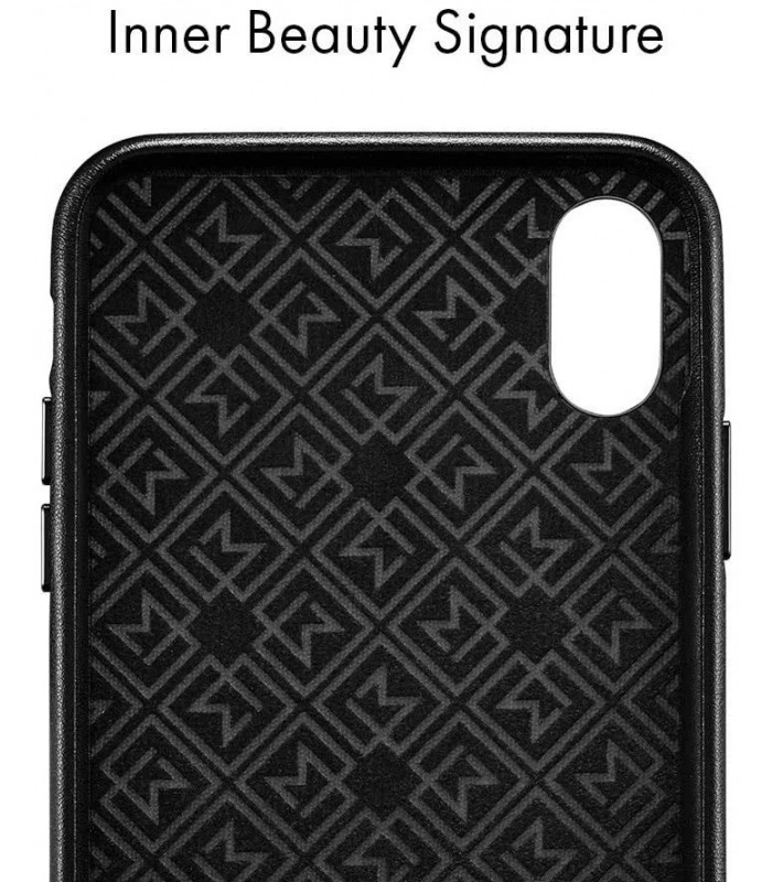 کیس چرمی Spigen مدل LA MANON CALIN مناسب iPhone X/XS-مشکی-063CS25321