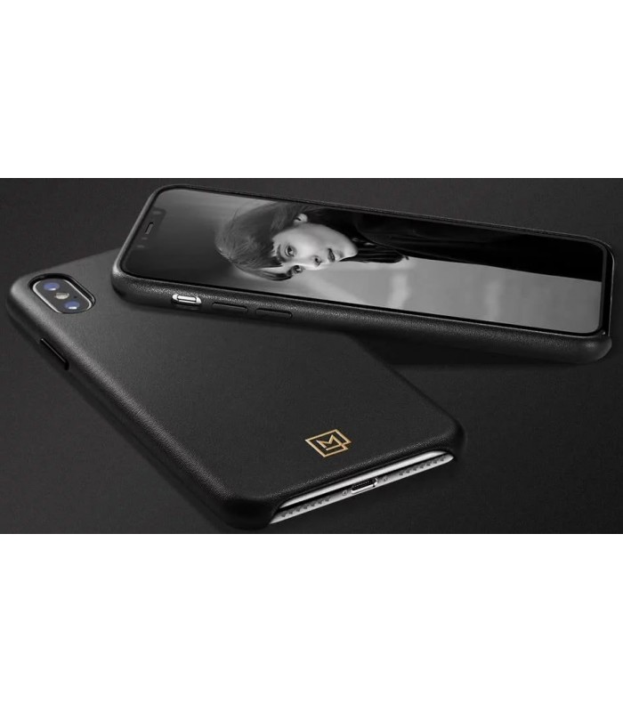 کیس چرمی Spigen مدل LA MANON CALIN مناسب iPhone X/XS-مشکی-063CS25321