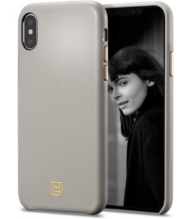 کیس چرمی Spigen مدل LA MANON CALIN مناسب iPhone X/XS-بژ-063CS25322