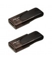 پک دو عددی فلش مموری پی ان وای مدل PNY Attache 4 64GB USB 2.0 Flash Drive-کشویی دودی