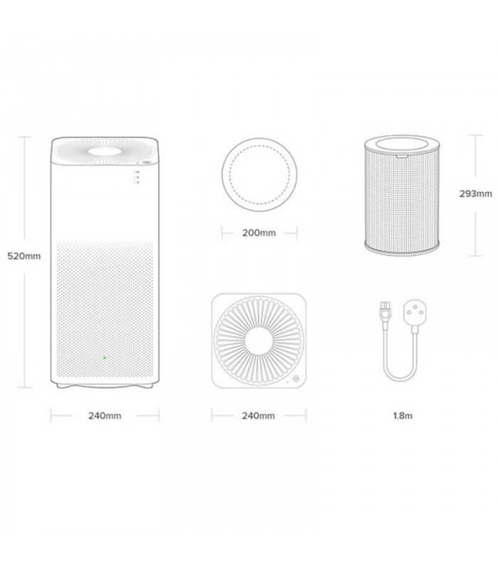دستگاه تصفیه هوا شیائومی مدل Xiaomi Mi Air Purifier 3H-سفید