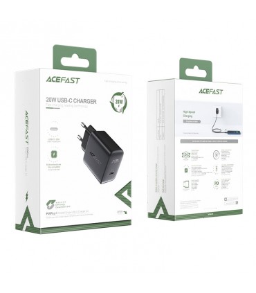 آداپتور شارژر ایس فست مدل ACEFAST A1 PD20W با توان ۲۰ وات-مشکی