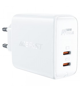آداپتور شارژر ایس فست مدل ACEFAST A29 GaN PD50W با توان ۵۰ وات-سفید