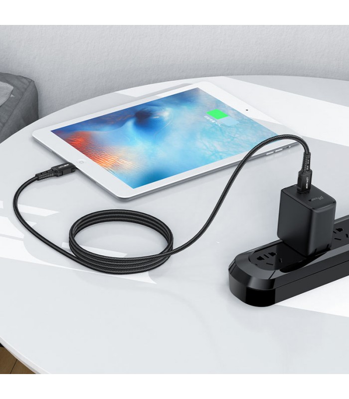 کابل شارژ ۱.۸ متری USB-C به لایتنینگ ایس فست مدل ACEFAST C4-01 USB-C to Lightning C94-مشکی