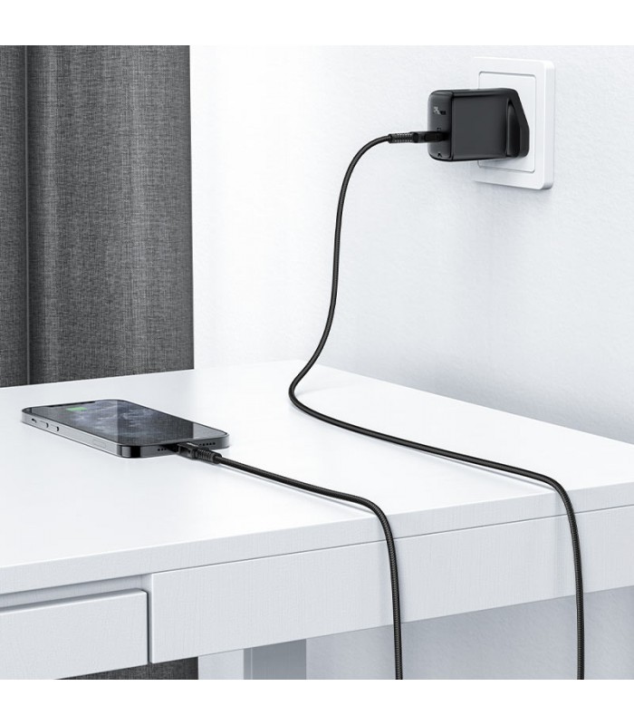 کابل شارژ ۱.۸ متری USB-C به لایتنینگ ایس فست مدل ACEFAST C4-01 USB-C to Lightning C94-مشکی