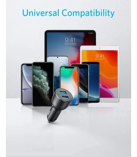 شارژر فندکی انکر مدل Anker PowerDrive III A2729H11 رنگ مشکی
