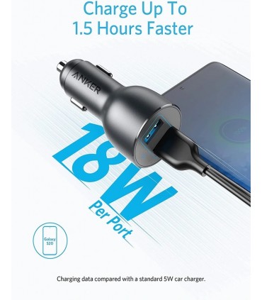 شارژر فندکی انکر مدل Anker PowerDrive III A2729H11 رنگ مشکی