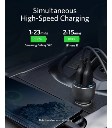 شارژر فندکی انکر مدل Anker PowerDrive III A2729H11 رنگ مشکی