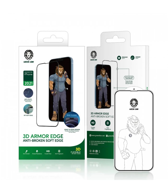گلس شفاف گرین مدل 3D Armor Edge Glass مناسب برای گوشی 14/13/13 Pro