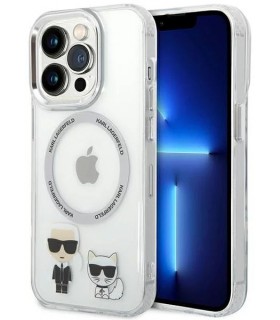 کیس مگ‌سیف سی جی موبایل مناسب iPhone 14 Pro مدل CG Mobile KARL LAGERFELD-نقره‌ای-KLHMP14LHKCT