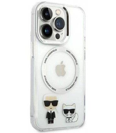 کیس مگ‌سیف سی جی موبایل مناسب iPhone 14 Pro مدل CG Mobile KARL LAGERFELD-نقره‌ای-KLHMP14LHKCT