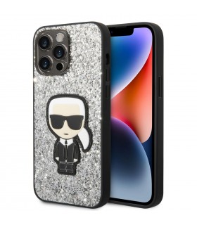 کیس سی جی موبایل مناسب iPhone 14 Pro مدل CG Mobile KARL LAGERFELD-نقره‌ای-KLHCP14LGFKPG