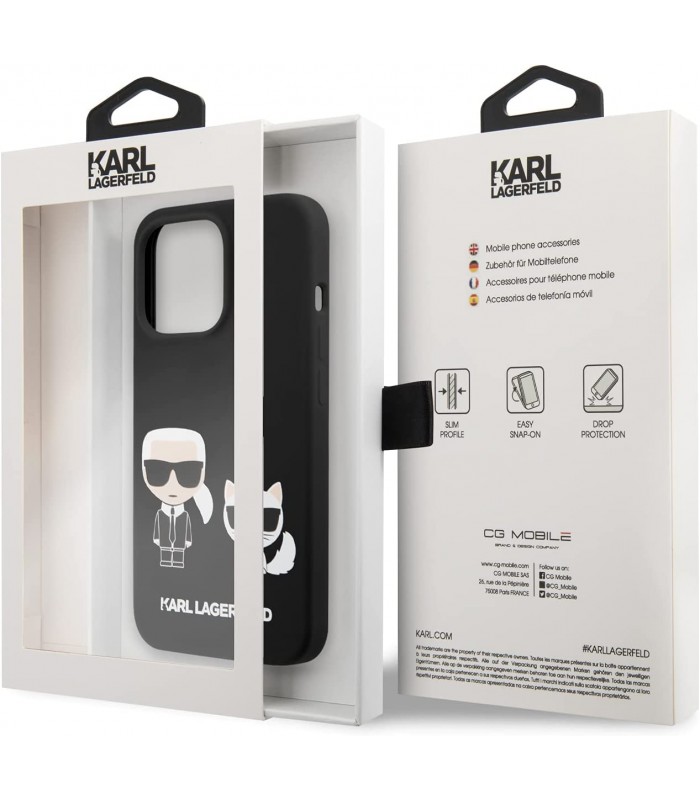 کیس مگ‌سیف سی جی موبایل مناسب iPhone 14 Pro مدل CG Mobile KARL LAGERFELD-مشکی-KLHMP14LSSKCK