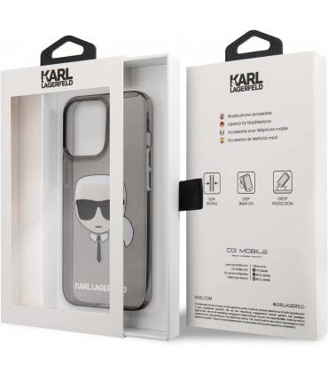 کیس اکلیلی سی جی موبایل مناسب iPhone 13 Pro Max مدل CG Mobile KARL LAGERFELD-دودی-KLHCP13XKHTUGLB