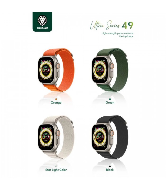 بند نایلونی اپل واچ  گرین مدل Green Ultra Series Watchband 42/44/45/49mm-مشکی