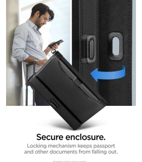 کیف پاسپورت اسپیگن مدل Spigen Passport Holder - رنگ مشکی