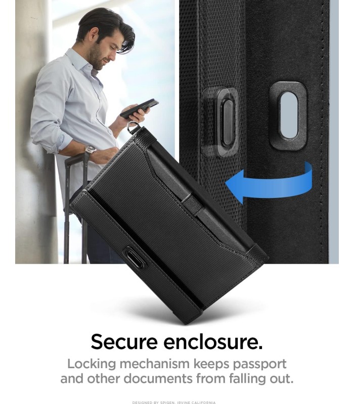 کیف پاسپورت اسپیگن مدل Spigen Passport Holder - رنگ مشکی
