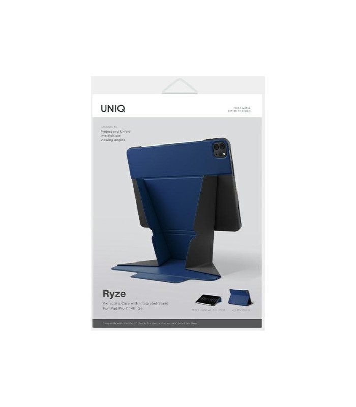 کیف کلاسوری استنددار یونیک مدل UNIQ Ryze مناسب برای تبلت اپل iPad Pro 11"/iPad Air 10.9"-آبی-RYZEBLU