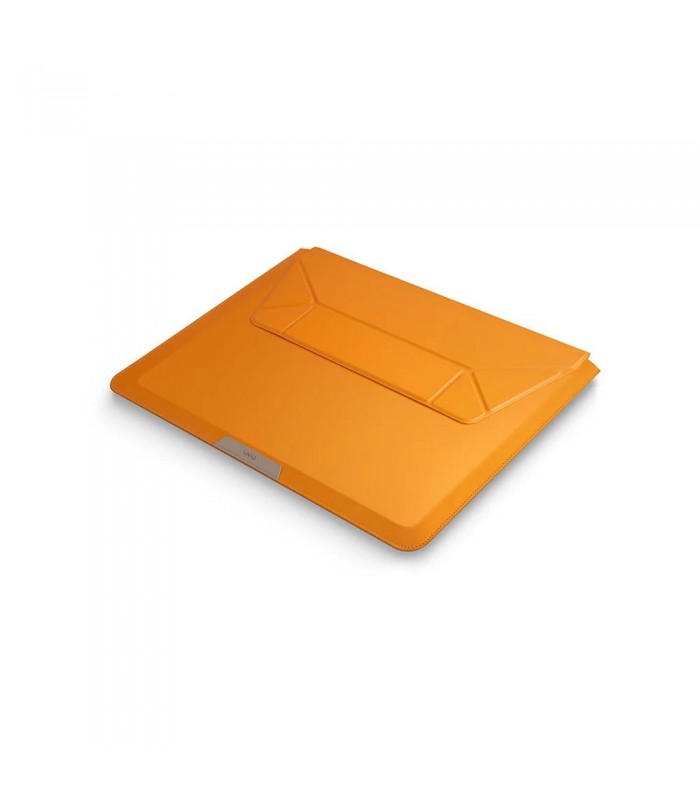 کیف چرمی مک بوک ۱۳/۱۴ اینچی یونیک مدل UNIQ Oslo 2 in 1 Laptop Sleeve-خردلی-OSLO(14)