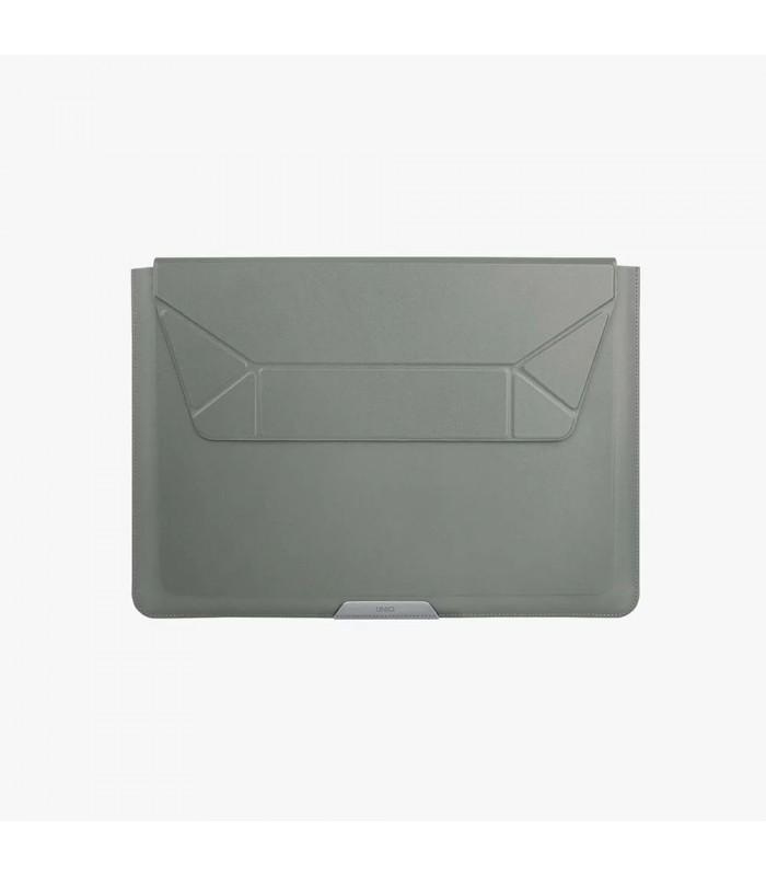 کیف چرمی مک بوک ۱۳/۱۴ اینچی یونیک مدل UNIQ Oslo 2 in 1 Laptop Sleeve-سبز-OSLO(14)