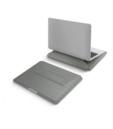 کیف چرمی مک بوک ۱۳/۱۴ اینچی یونیک مدل UNIQ Oslo 2 in 1 Laptop Sleeve-سبز-OSLO(14)