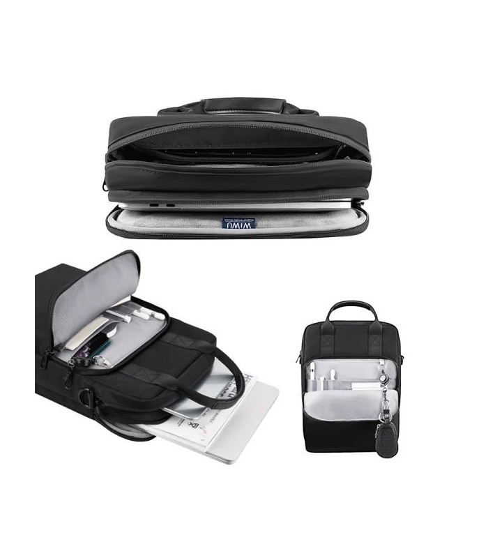 کیف لپتاپ عمودی ۱۳.۳ اینچی ویوو مدل WIWU Alpha Vertical Double Layer Bag-مشکی