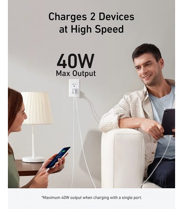 آداپتور شارژر دو پورت انکر مدل Anker 521 Nano Pro 40W با توان ۴۰ وات-A2038L21-سفید