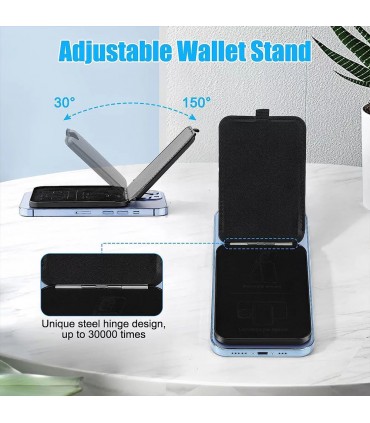 جاکارتی مگ سیف استند‌دار G-Tech مدل MagSafe Card Holder-آبی