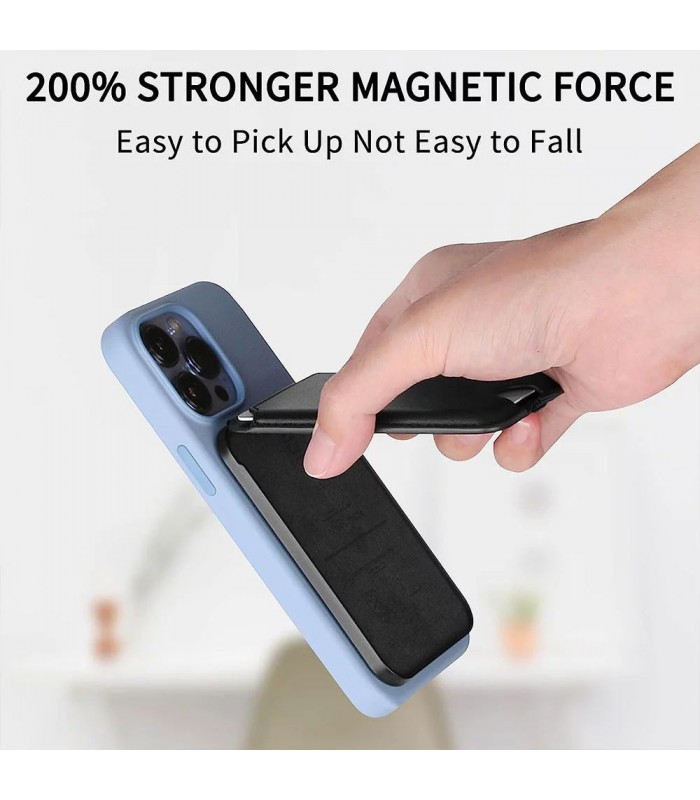 جاکارتی مگ سیف استند‌دار G-Tech مدل MagSafe Card Holder-آبی