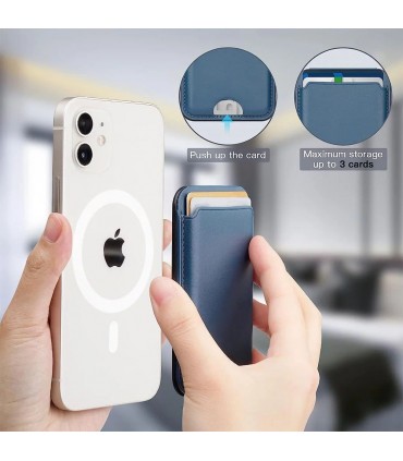 جاکارتی مگ سیف استند‌دار G-Tech مدل MagSafe Card Holder-آبی