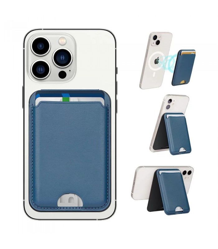 جاکارتی مگ سیف استند‌دار G-Tech مدل MagSafe Card Holder-آبی