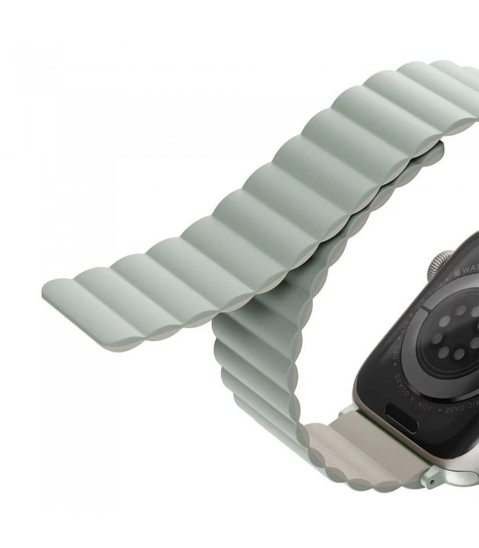 بند دورو اپل واچ  یونیک مدل Uniq Revix Reversible 42/44/45/49mm-سبز روشن/بژ-REVSAGBEG